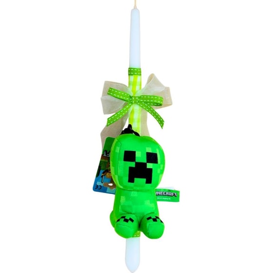 Λαμπάδα Minecraft Creeper Μπρελόκ Λούτρινο - 13 cm image 0