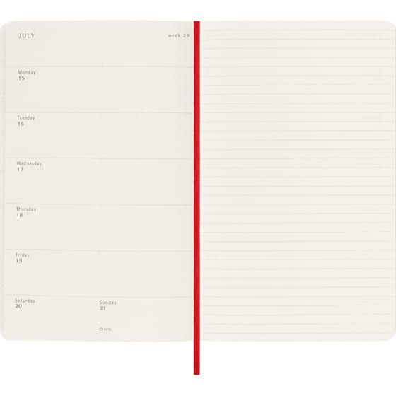 Ημερολόγιο Εβδομαδιαίο Moleskine 2024 12Μ L Scar. Red Μαλακό image 1