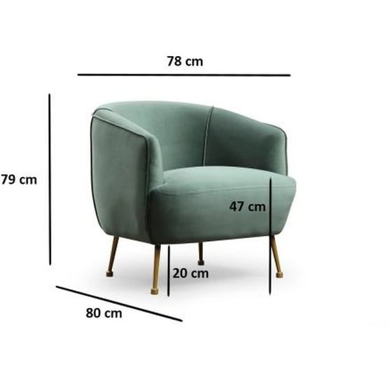 Πολυθρόνα 24mall Piccolino από Ύφασμα/Ξύλο 79x81x78 cm - Πράσινο image 4