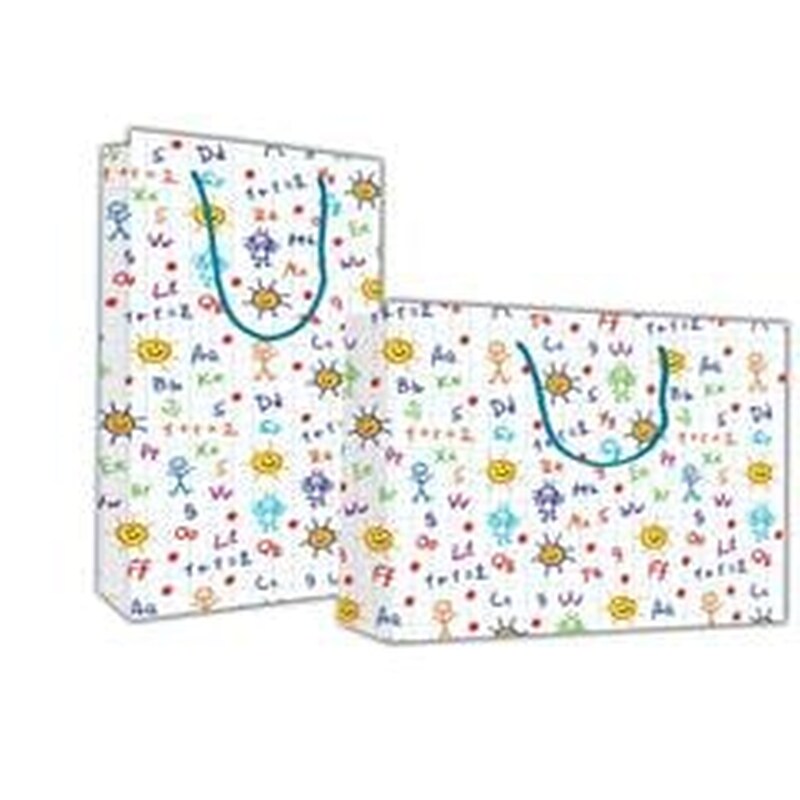 ΝΕΧΤ Χάρτινη Τσάντα Next Γράμματα Και Αριθμοί 46x14x40cm - Με σχέδιο