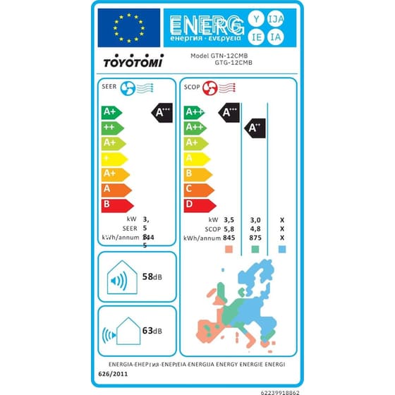 TOYOTOMI Gosai Shadow Black GTN/GTG-12CMB Κλιματιστικό Inverter 12.000 BTU A+++/A+++ με Ιονιστή & WiFi image 13
