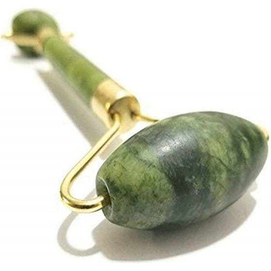 Ρολό Για Μασάζ Προσώπου Από Νεφρίτη Jade Facial Derma Roller, 13x4.5 Cm image 2