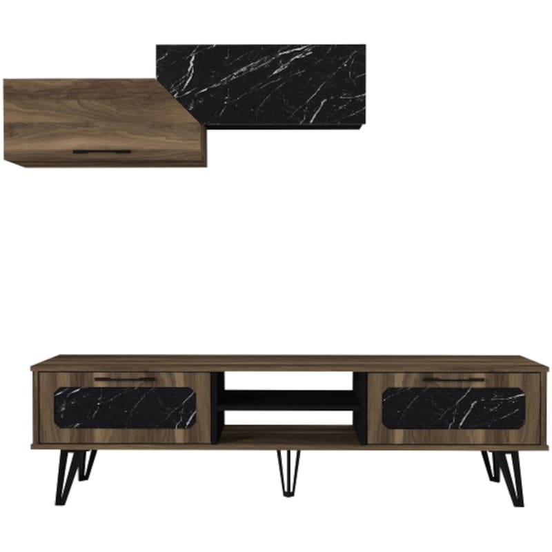 Έπιπλο Τηλεόρασης 24Mall Spargi από Μοριοσανίδα 180x35x50.8 cm - Καφέ/Μαύρο