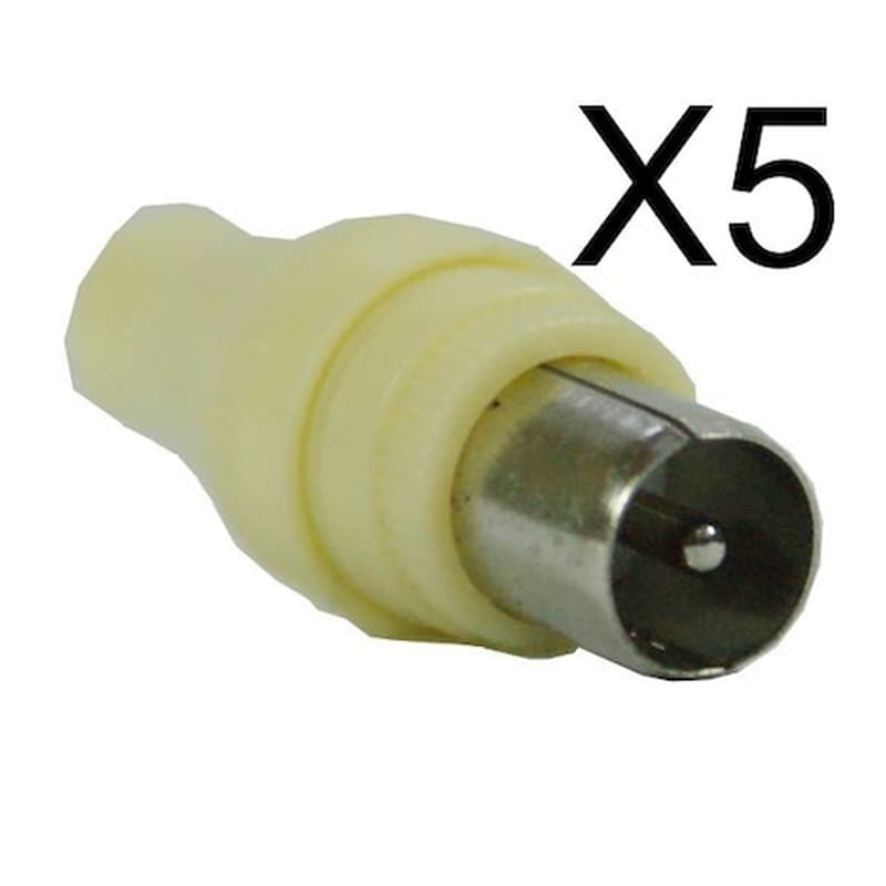 POWERTECH Powertech Adapter Για Tv Pal 9.5mm Cab-v011, Λευκό, 5τμχ