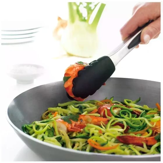 Λαβίδα BBQ Mastrad Σιλικόνης με Ανοξείδωτη Λαβή 26 cm - Μαύρο/Ασημί image 1