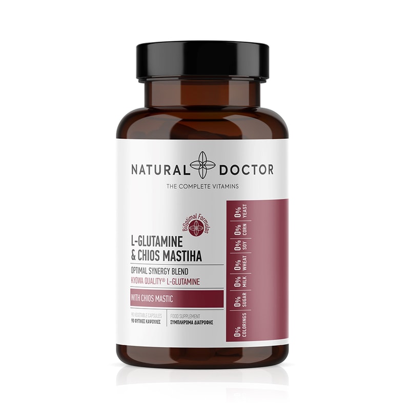 NATURAL DOCTOR Αμινοξύ Natural Doctor L-glutamine And Chios Mastiha - 90 κάψουλες