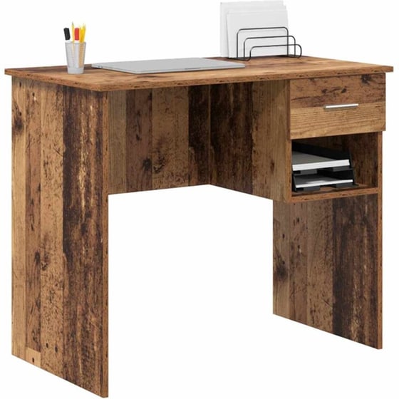 Γραφείο VidaXL από Επεξεργασμένο Ξύλο 90x49x75 cm - Παλιό Ξύλο image 2