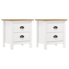 Vidaxl Κομοδίνα Hill Range 2 Τεμ Λευκά 46x35x49,5 Εκ Μασίφ Ξύλο Πεύκου