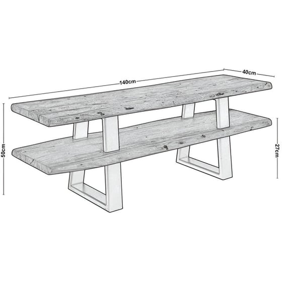 Έπιπλα Τηλεόρασης Woodwell Lizard Ακακία 145x40x50cm - Καφέ image 3