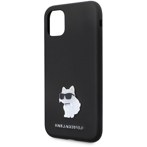 Θήκη Apple iPhone 11 - Karl Lagerfeld Choupette Metal Pin Hard Case - Black image 1