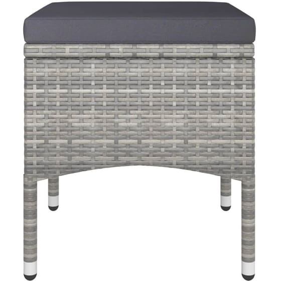 Σετ Επίπλων Bistro Κήπου VidaXL  από Συνθ. Ρατάν και Ψημένο Γυαλί 5Τμχ - Γκρι image 5