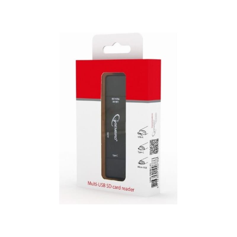 GEMBIRD Card Reader Gembird Usb Hub Multi Usb SD - Μαύρο