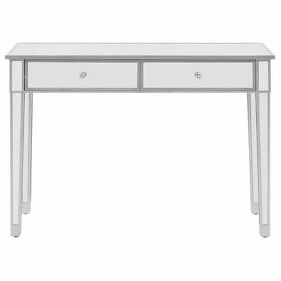 Κονσόλα Vidaxl από Γυαλί και MDF 106.5x38x76.5 cm - Ασημί image 2