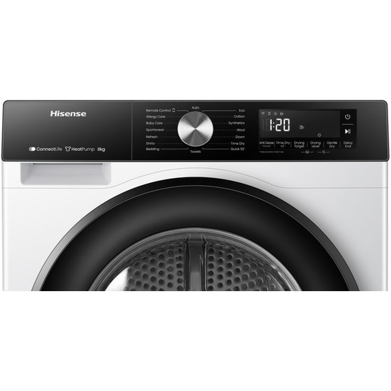 HISENSE DH3S802BW2 8 kg με Αντλία Θερμότητας Λευκό με WiFi Στεγνωτήριο Ρούχων image 4