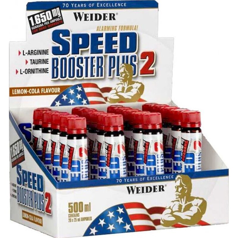 Ειδικό Συμπλήρωμα Διατροφής Weider Speed Booster Plus Ii Cola/ Λεμόνι - 20 αμπούλες