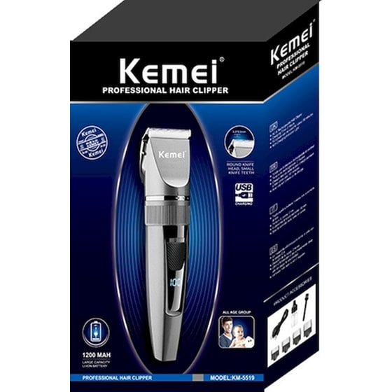 Κουρευτική Μηχανή Kemei KM-5519 Inox image 4
