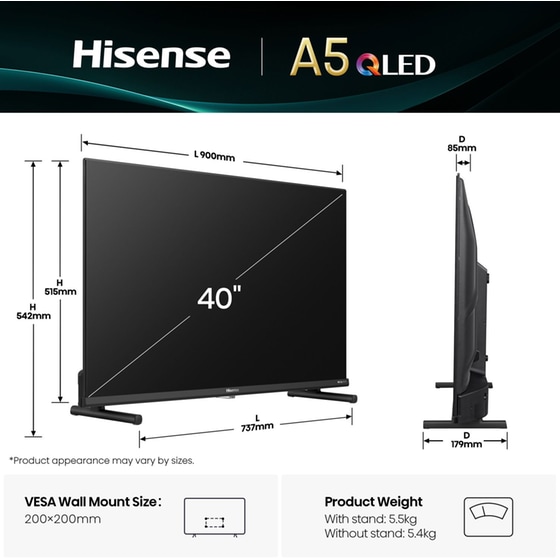 Hisense QLED 40" Full HD Smart Τηλεόραση 40A5Q image 1