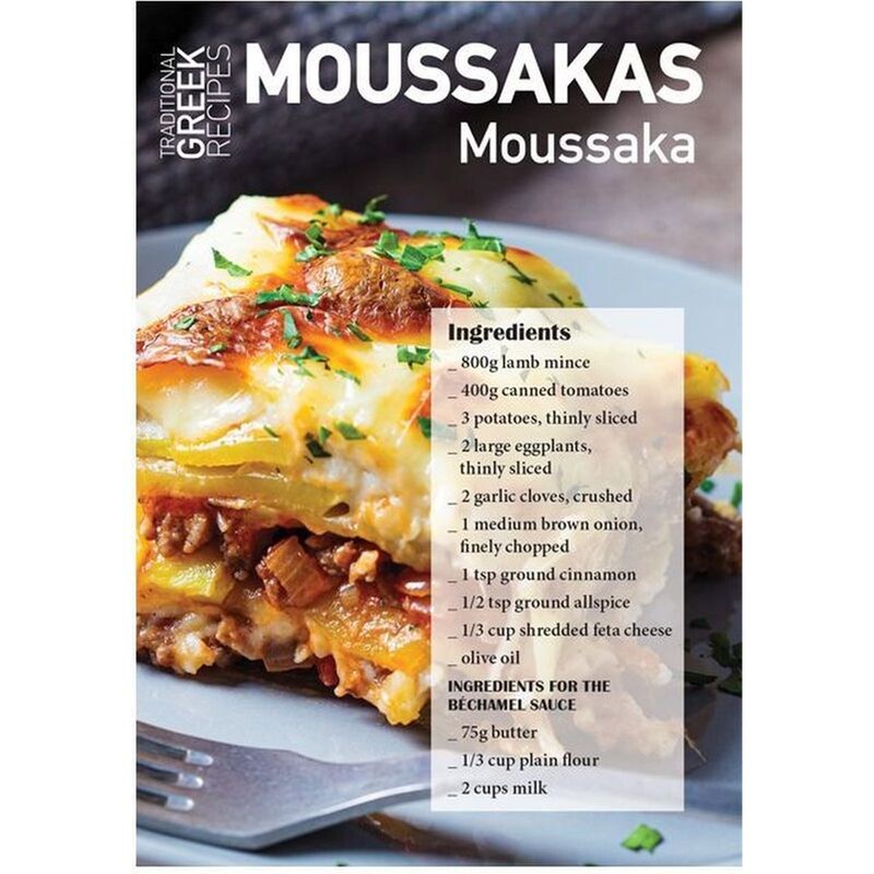 Καρτ Ποστάλ - Post Card Πεδίο Recipe Moussaka (12 Τεμάχια)