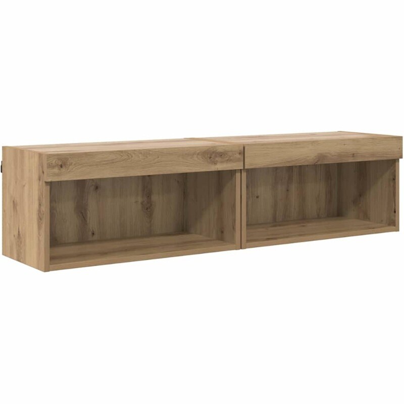 Έπιπλο Τηλεόρασης VidaXL με LED 2 τμχ 120 x 28,5 x 30 cm - Artisan Δρυς