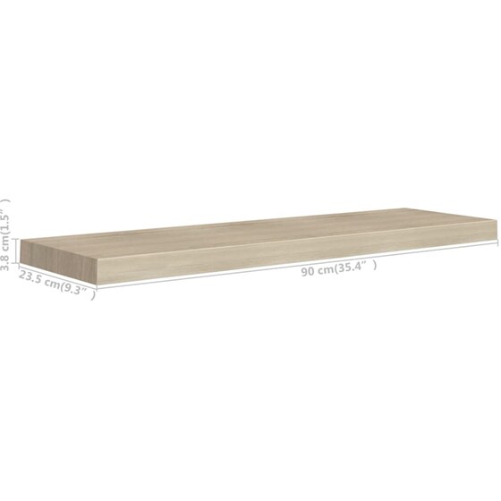 Ράφια Τοίχου VidaXL από MDF 90x23.5x3.8 cm 4 Τμχ - Μπεζ image 7