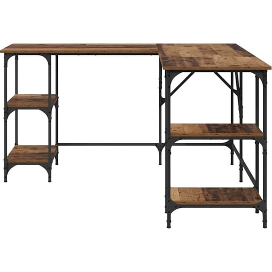 Γραφείο VidaXL από Επεξεργασμένο Ξύλο 139x139x75 cm - Παλιό Ξύλο image 4