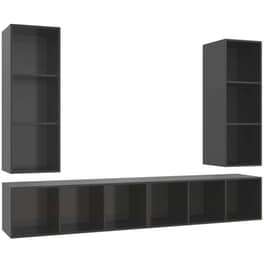 Έπιπλο Τηλεόρασης VidaXL Μοριοσανίδα 4 Τμχ 37x37x107cm - Γκρι