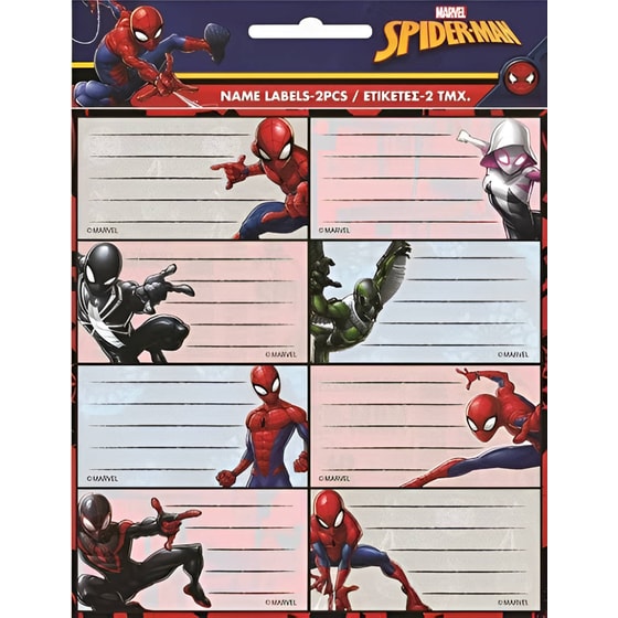 Αυτοκόλλητες Ετικέτες Gim Spiderman (2 Φύλλα - 16 Τεμάχια) image 0