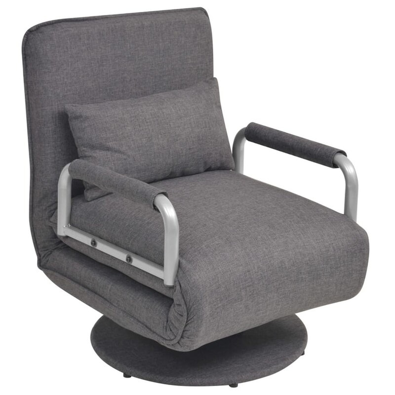 Πολυθρόνα Κρεβάτι VidaXL Περιστρεφόμενη από Ύφασμα - Σκούρο Γκρι VIDAXL