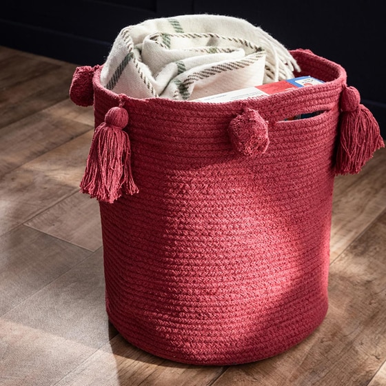 Καλάθι Αποθήκευσης Gofis Home Βαμβάκι 33x35cm - Κόκκινο image 4