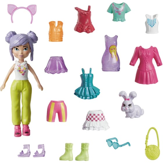 Mattel Κούκλα Polly Pocket με μόδες μεσαίο πακέτο - 6 σχέδια (1 τεμάχιο) image 8