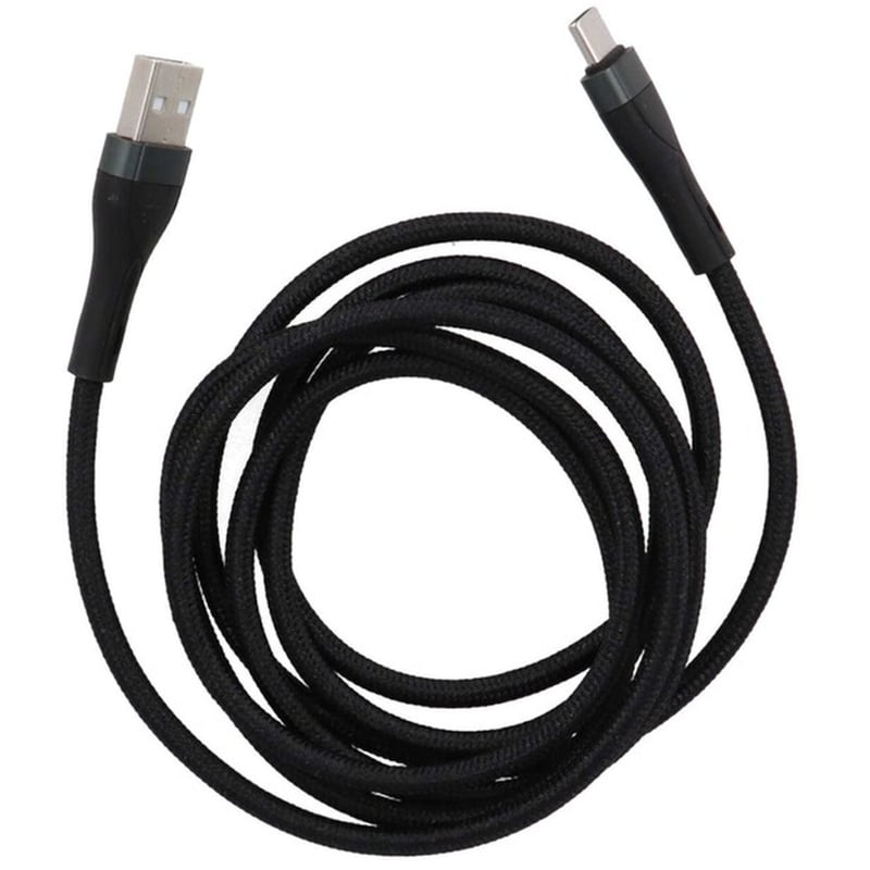 TUNE Καλώδιο Φόρτισης Tune TechFlex Braided USB-A σε USB-C 18W 1.5m - Black