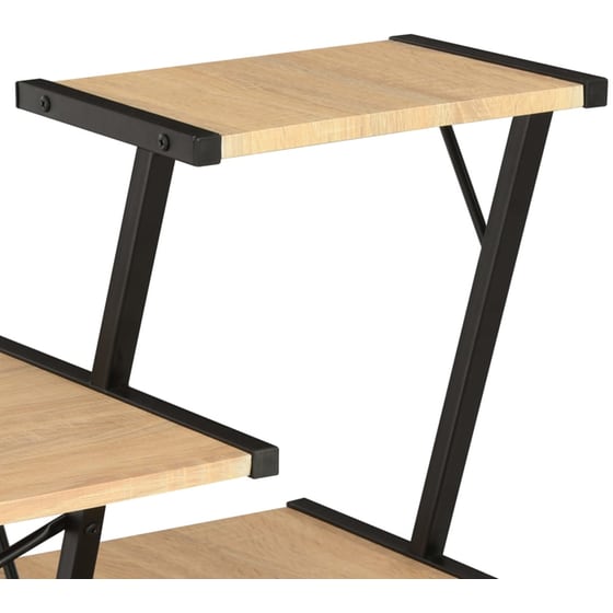 Γραφείο Βιβλιοθήκη VidaXL από Μοριοσανίδα 116x50cm - Δρυς/Μαύρο image 4