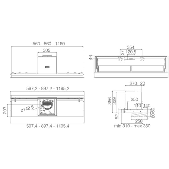 ELICA LEVER IX/A/86 90 cm Inox Μηχανισμός Απορρόφησης image 4