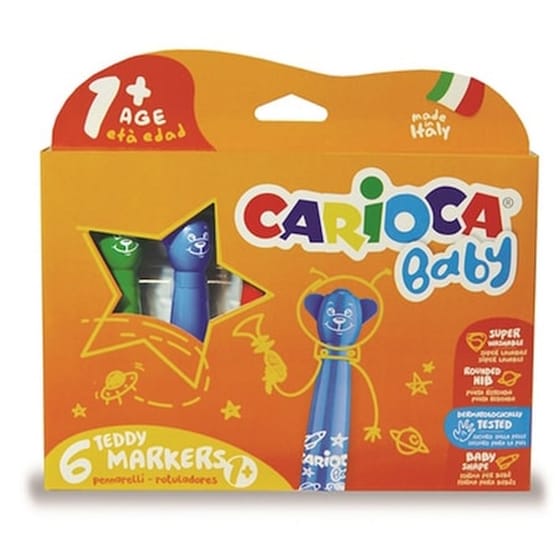 Μαρκαδόροι Carioca Teddy Baby 6 Χρώματα image 0