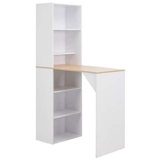 Vidaxl Τραπέζι Μπαρ Με Ραφιέρα Λευκό 115 X 59 X 200 Εκ. image 1