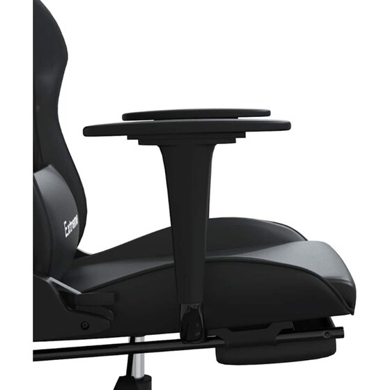 Καρέκλα Gaming VIDAXL 345465 με Υποπόδιο από Τεχνητό Δέρμα - Μαύρη image 8
