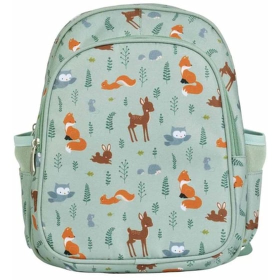 Τσάντα Πλάτης Α Little Lovely Company Με Ισοθερμική Θήκη Forest Friends Πολλών Θηκών Πράσινο image 0