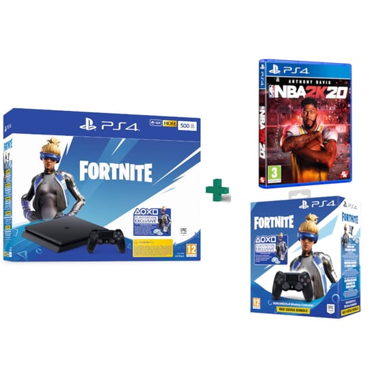 Sony PlayStation 4 - 500GB Slim F Chassis Fortnite Neo Versa bundles & NBA 2K20 - PS4 Game & 2ο χειριστήριο PS4 Fortnite Neo Versa bundles image 0
