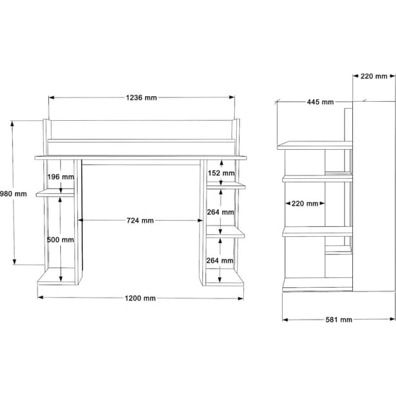 Γραφείο Υπολογιστή ArteLibre Fife από Μοριοσανίδα/Μελαμίνη 124x58x98cm - Φυσικό/Φυστικί image 5