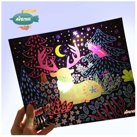 Avenir Create Your Own Light Box Κουτί Με Φωτάκια Και Φύλλα Ζωγραφικής Scratch image 3