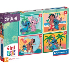 Παιδικό Παζλ Clementoni Stich 4 in 1 Super Color (12-16-20-24 Κομμάτια)