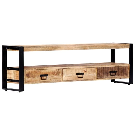 Έπιπλο Τηλεόρασης VidaXL από Ξύλο 150x30x45cm - Kαφέ/Μαύρο image 9