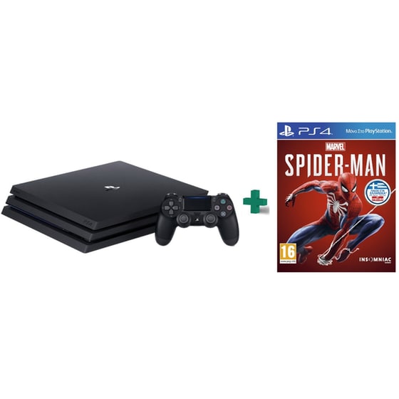 Σετ Κονσόλα PS4 Pro 1 TB G Chassis + 2ο Χειριστήριο (μαύρο) + Marvel's Spider-Man - PS4 Game image 0