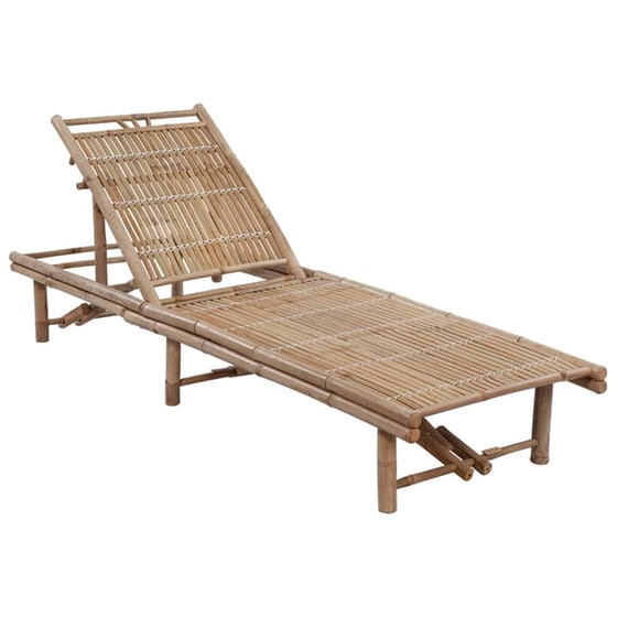 Ξαπλώστρα VidaXL από Μπαμπού 200x65x30-87 cm - Γκρι/Καφέ image 2