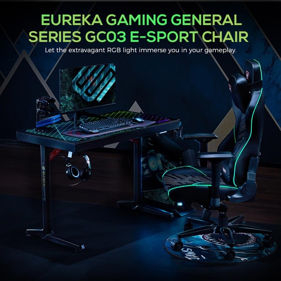 Καρέκλα Gaming Eureka Ergonomic GC-03 από Τεχνητό Δέρμα - Μαύρη image 5
