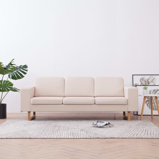 Τριθέσιος Καναπές VidaXL 200x82cm - Κρεμ image 1
