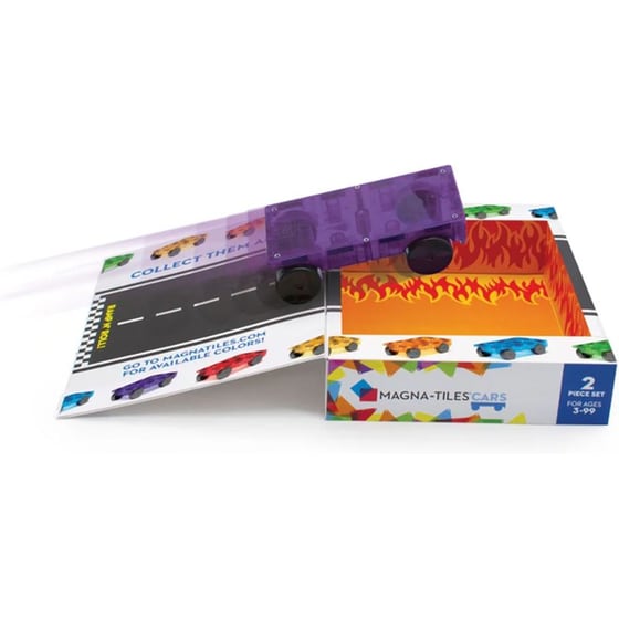 Magna-Tiles® Cars Μαγνητικό Παιχνίδι Κατασκευών Μωβ/Κόκκινο - 2 Κομμάτια (16022PR) image 2
