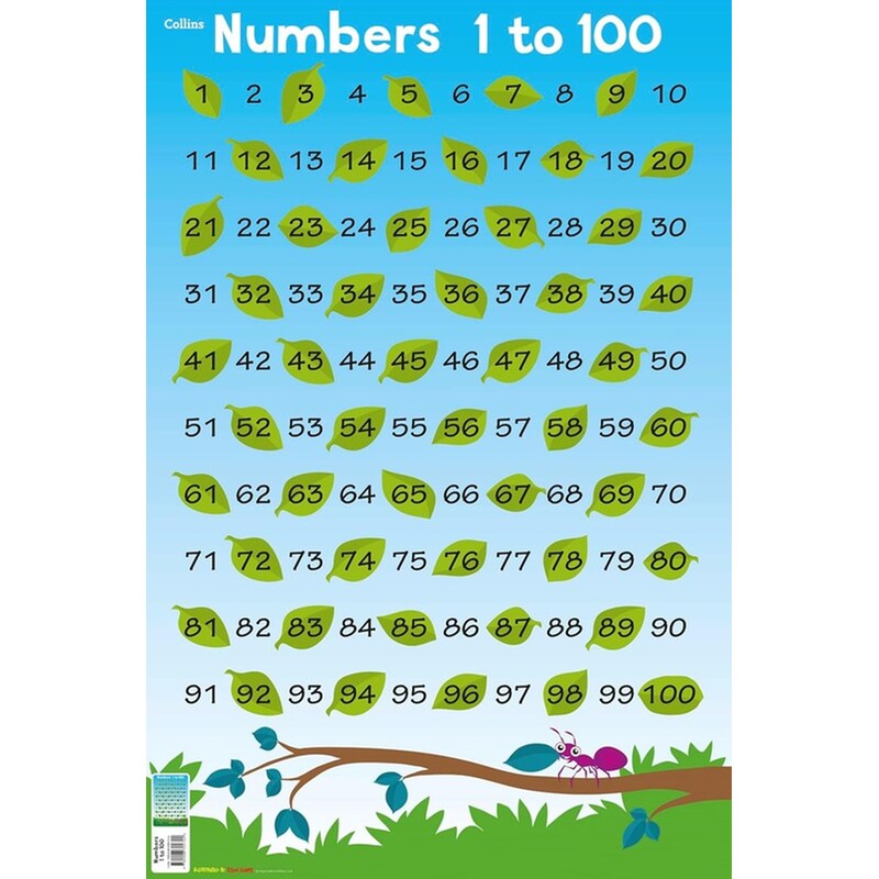 Collins Children’s Poster–Numbers 1 to 100