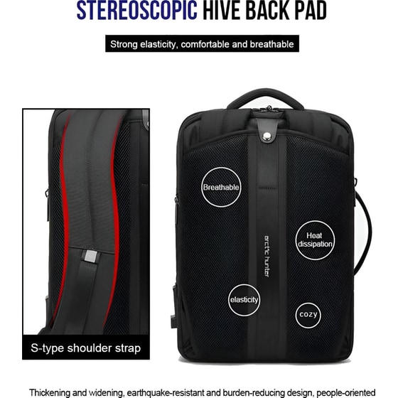 Τσάντα Laptop Arctic Hunter B00345 15.6" Αδιάβροχη - Μαύρο image 8