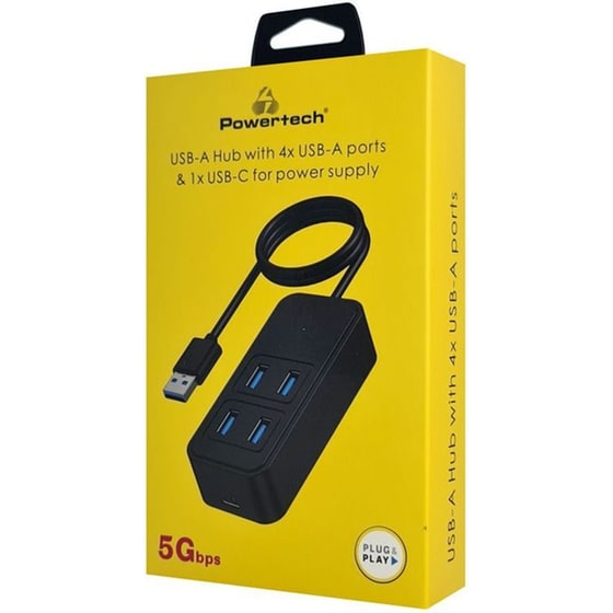 Powertech PTR-0157 USB Hub 3.2 με 4 θύρες - Μαύρο image 1